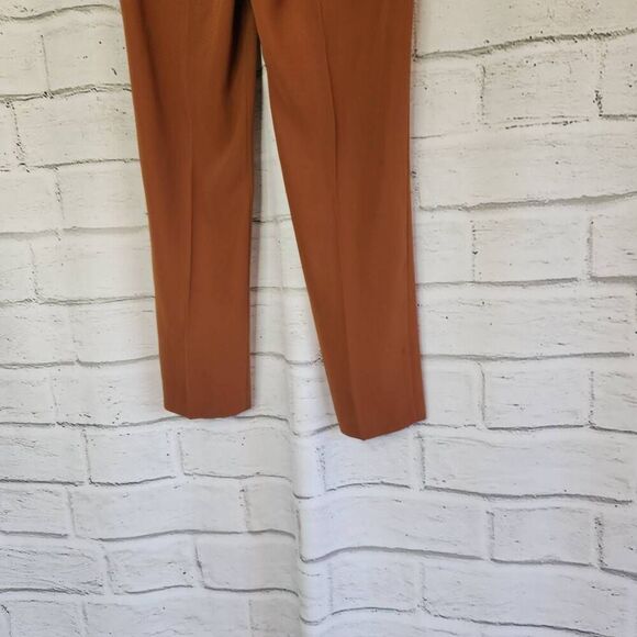 J. Crew Womens Brown Pleated High Rise Straight Leg Trouser Dress Pants Size 6 - Picture 10 of 13